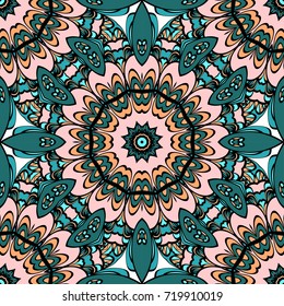 Seamless floral pattern. Vintage decorative elements. Hand drawn background. Perfect for printing on fabric or paper. vector illustration