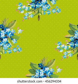 Seamless floral pattern with vintage flowers Vector Illustration EPS8