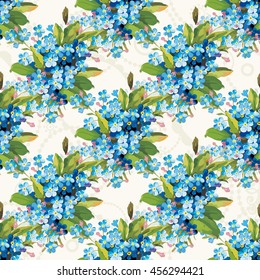 Seamless floral pattern with vintage flowers Vector Illustration EPS8