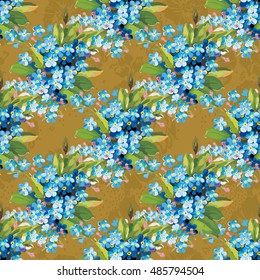 Seamless floral pattern with vintage flowers Vector Illustration EPS8