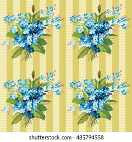 Seamless floral pattern with vintage flowers Vector Illustration EPS8