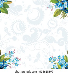 Seamless floral pattern with vintage flowers Vector Illustration EPS8