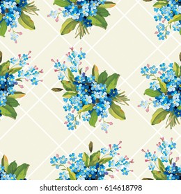 Seamless floral pattern with vintage flowers Vector Illustration EPS8