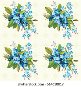 Seamless floral pattern with vintage flowers Vector Illustration EPS8