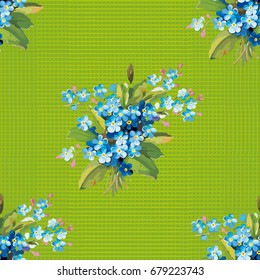 Seamless floral pattern with vintage flowers Vector Illustration EPS8