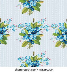 Seamless floral pattern with vintage flowers Vector Illustration EPS8