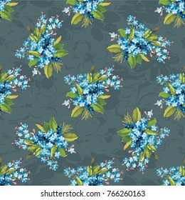 Seamless floral pattern with vintage flowers Vector Illustration EPS8