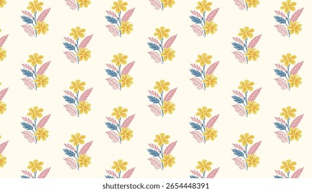 seamless floral pattern with vintage inspired bouquet design for wrapping and textile