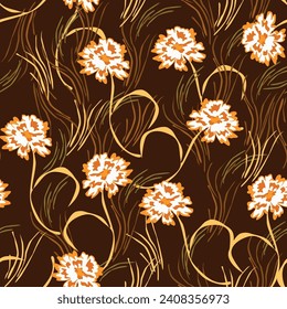 Seamless floral pattern in vintage oriental paisley style. Decorative fantasy floral pattern with floral elements for fabric, tapestry, wallpaper