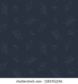 Seamless floral pattern in vintage style. Leaves and plants. Botanical illustration. Hand drawn vector pattern for card, poster, flyer, home decor, fabric and textile