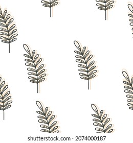 Seamless floral pattern in vintage style. Herbal botany pattern. Nature leaf. Flora wallpaper. Ditsy fashion print. 