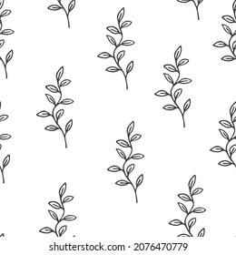 Seamless floral pattern in vintage style. Herbal botany pattern. Nature leaf. Flora wallpaper. Ditsy fashion print. 