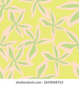 Seamless floral pattern, vintage style ditsy print with decorative flowers branches. Abstract composition of thin twigs with flowers and leaves on a red background. Vector illustration.