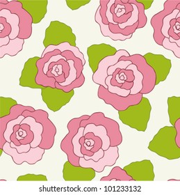 Seamless floral pattern with vintage stylized rose flower