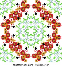 Seamless floral pattern. Vintage vector ornament in green, white and neutral tones. Use for wallpaper, printing on the packaging paper, textiles.