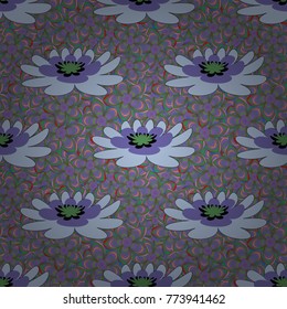 Seamless floral pattern. Vintage vector ornament in blue, green and violet tones. Use for wallpaper, printing on the packaging paper, textiles.