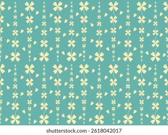 Seamless floral pattern with vintage winter holiday decorations and gold snowflakes
