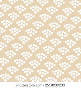  A seamless floral pattern with vintage-style flowers and decorative elements in cream tones, designed as a vector for wallpaper, fabric, and spring-themed decoration.