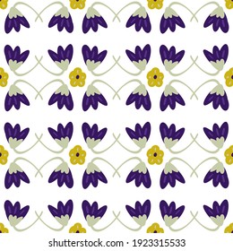 patrón floral sin fisuras con ilustración vectorial de flores violeta. Es bueno para el tema botánico, papel pintado, cubierta, papel estacionario, tela.