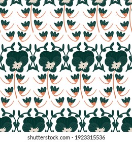 patrón floral sin fisuras con ilustración vectorial de flores violeta. Es bueno para el tema botánico, papel pintado, cubierta, papel estacionario, tela.