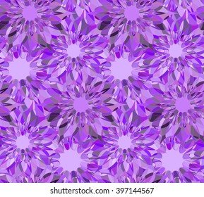 Seamless floral pattern with violet guilloche flowers. Charoite crystal seamless guilloche pattern or background. Vector illustration