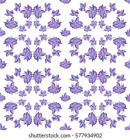 Seamless floral pattern violet ornament