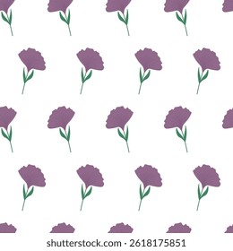 Seamless Floral Pattern with Violet Petals