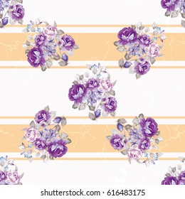 Seamless floral pattern with violet roses Vector Illustration EPS8