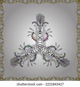 Patrón floral sin foco. Papel de escritorio barroco, damasco. Fondo vectorial impecable. Patrón gráfico moderno y sin fisuras en tonos blancos, neutros y grises.