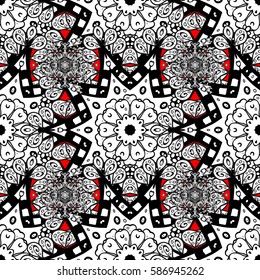 Seamless floral pattern. Wallpaper baroque, damask. Seamless vector background. Graphic modern seamless pattern on red background.