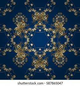 Seamless floral pattern. Wallpaper baroque, damask. Seamless vector background. Graphic modern seamless pattern on blue background.