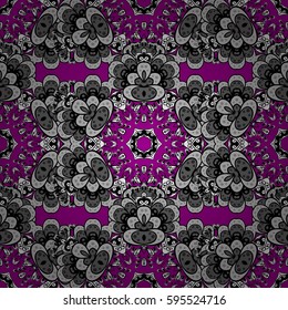 Seamless floral pattern. Wallpaper baroque, damask. Seamless vector background. Graphic modern seamless pattern on magenta background.