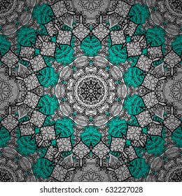 Seamless floral pattern. Wallpaper baroque, damask. Seamless vector background. Graphic modern seamless pattern on blue background.