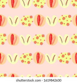 seamless floral pattern , warm color tone