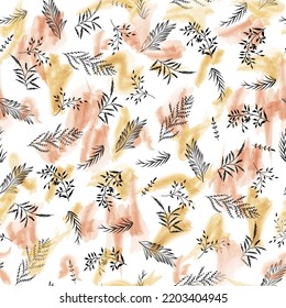 Seamless Floral Pattern Watercolor Background