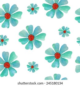 Seamless floral pattern. Watercolor illustration. Vector element for your design.