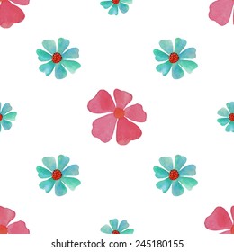 Seamless floral pattern. Watercolor illustration. Vector element for your design.