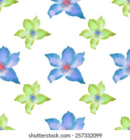 Seamless floral pattern. Watercolor illustration. Vector element for your design.