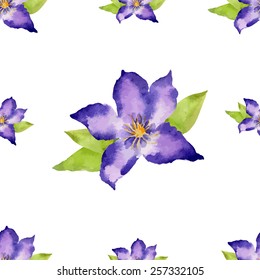 Seamless floral pattern. Watercolor illustration. Vector element for your design.