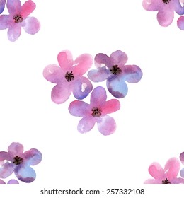 Seamless floral pattern. Watercolor illustration. Vector element for your design.