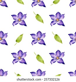 Seamless floral pattern. Watercolor illustration. Vector element for your design.