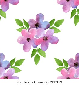 Seamless floral pattern. Watercolor illustration. Vector element for your design.