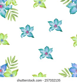Seamless floral pattern. Watercolor illustration. Vector element for your design.