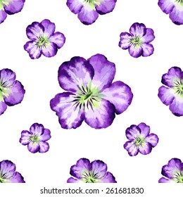 Seamless floral pattern. Watercolor illustration. Vector element for your design.