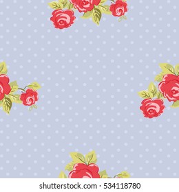 Seamless floral pattern with watercolor red roses Vector Illustration EPS8