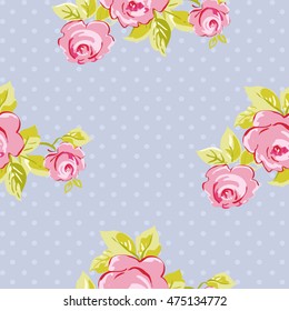 Seamless floral pattern with watercolor rose roses Vector Illustration EPS8
