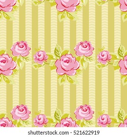 Seamless floral pattern with watercolor rose roses Vector Illustration EPS8
