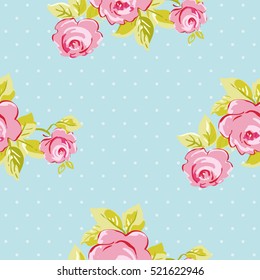 Seamless floral pattern with watercolor rose roses Vector Illustration EPS8
