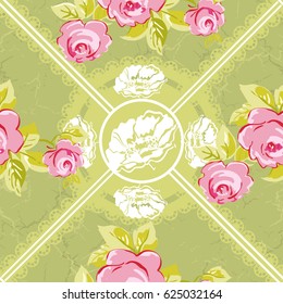 Seamless floral pattern with watercolor rose roses Vector Illustration EPS8