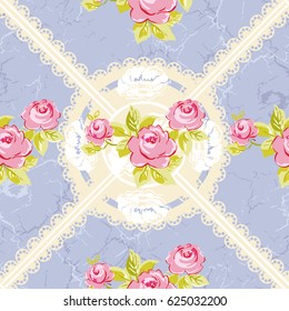 Seamless floral pattern with watercolor rose roses Vector Illustration EPS8